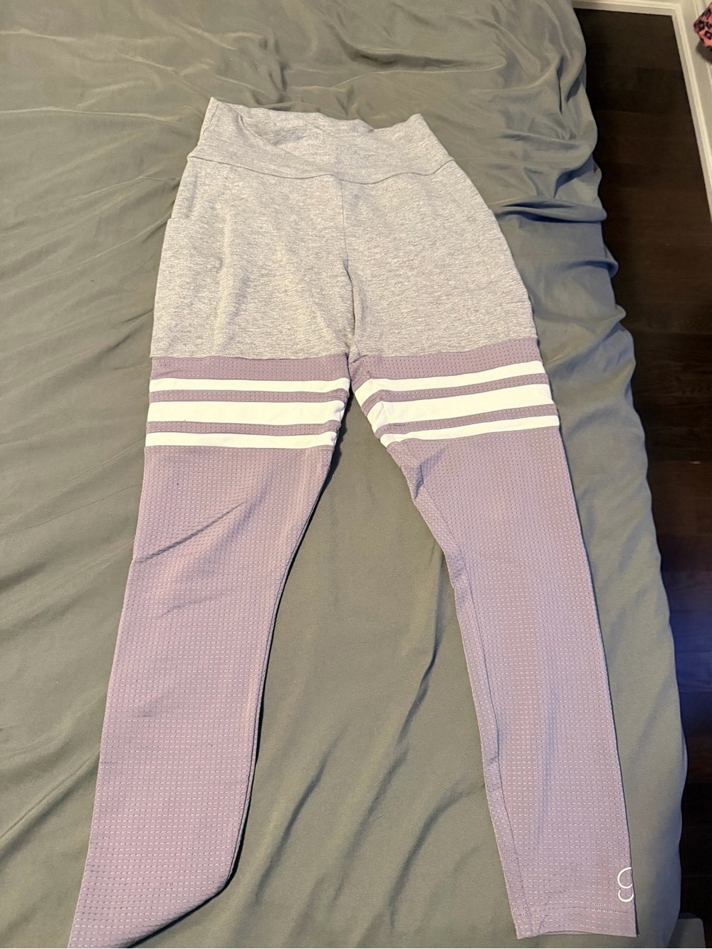 Bombshell Sportswear Hight waisted Lavender and Gray Athletic Leggings